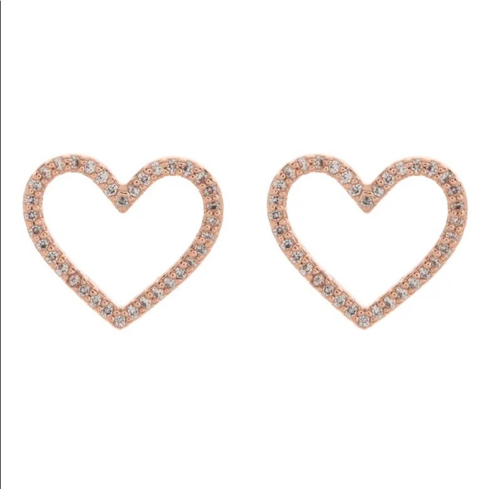 NWT Kate Spade pave heart stud earrings